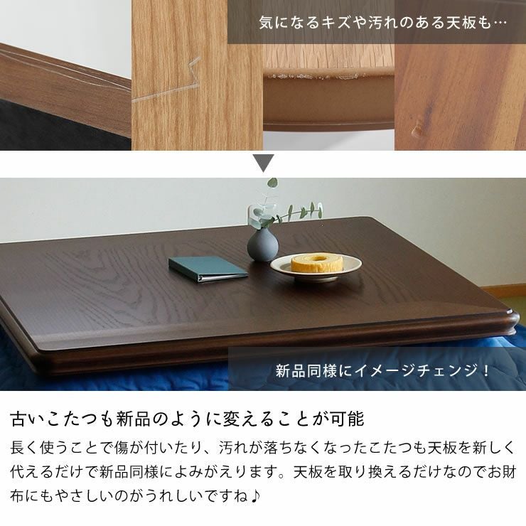 コタツ天板・こたつ天板単品正方形 80cm角木製（ナ こたつ天板のみ