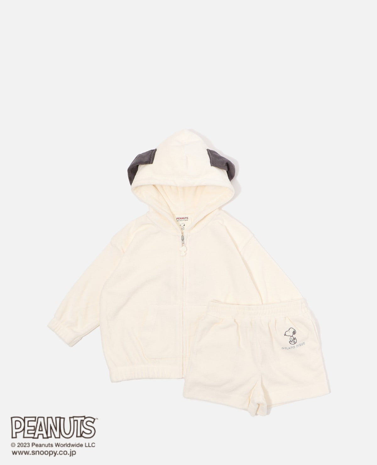 スヌーピー SNOOPY キッズ パイル パーカー ショートパンツ