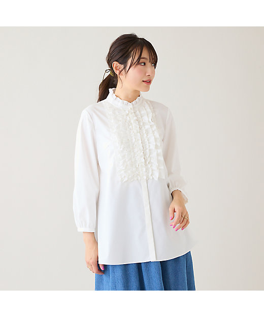接触冷感／UVカット】フリルブラウス（51032605A） | Rose