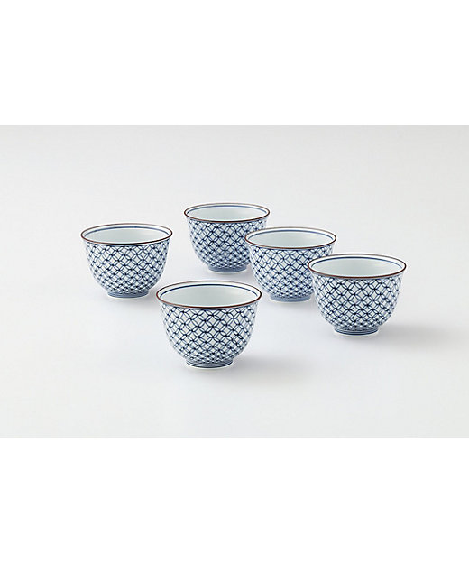 波佐見焼 染付七宝文お茶呑茶碗 5客セット | たち吉/タチキチ | 三越