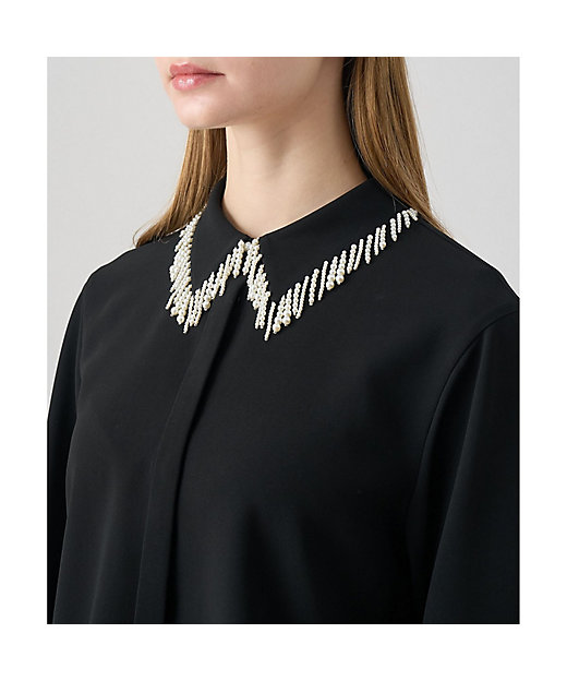 セットアップ対応商品】ダブルクロスフリンジビジュー ブラウス