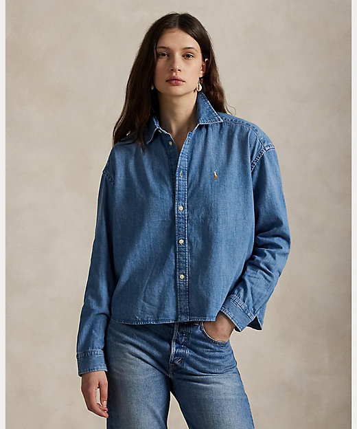 クロップド ボクシー デニム シャツ WMPOSHTNDO20795