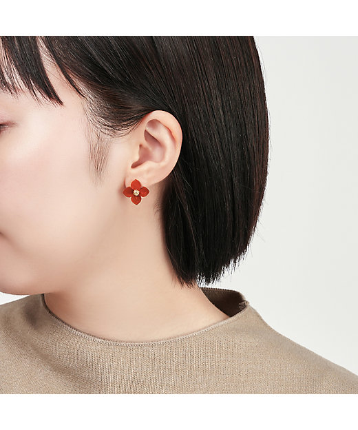 カーネリアン フラワー ピアス VBMA3001 CA | VENDOME