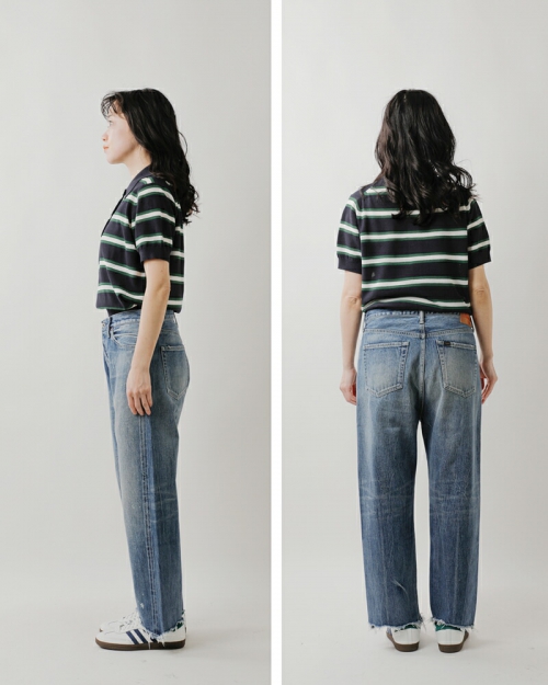 chimala チマラ セルビッチ デニム ワイド テーパード カット パンツ