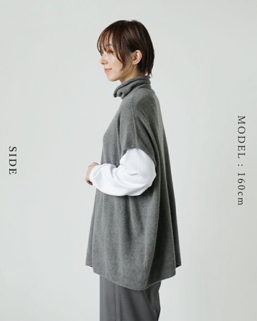 evam eva vie エヴァムエヴァヴィー ウール セーブル ニット ポンチョ