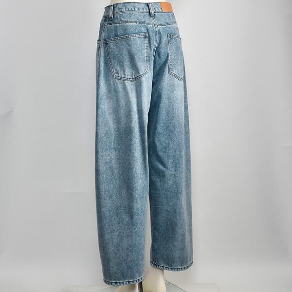 PASSIONE（パシオーネ） 裏起毛 カーブ デニム レディース ゆる