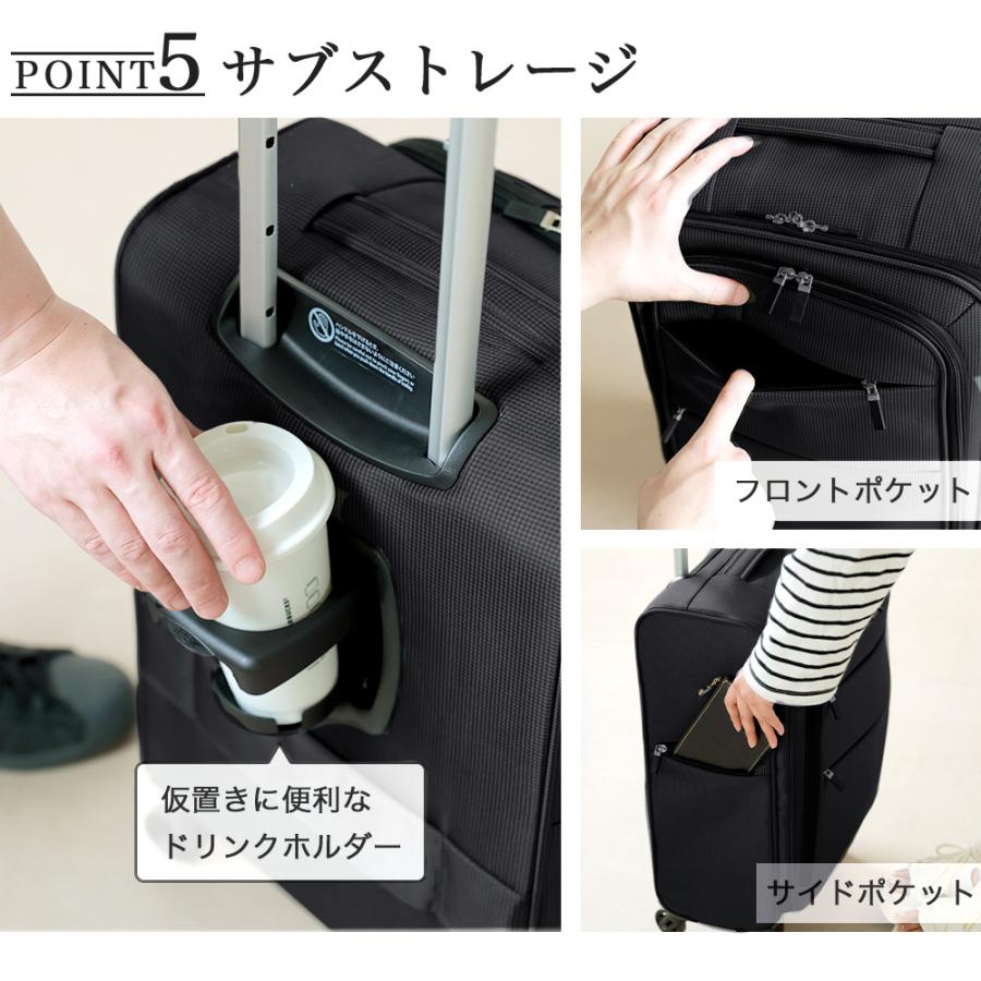 PROEVO スーツケース ソフトタイプ 機内持ち込み Sサイズ フロント