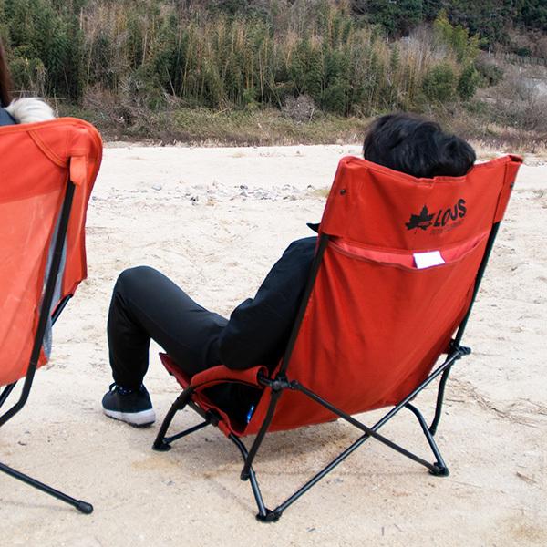 LOGOS キングあぐらチェア 2脚セット オレンジ LOGOS キングあぐら