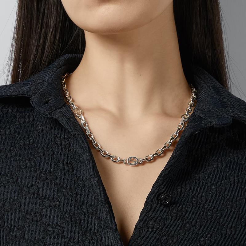 GUCCI（グッチ） インターロッキング チェーンネックレス 759703 J8400