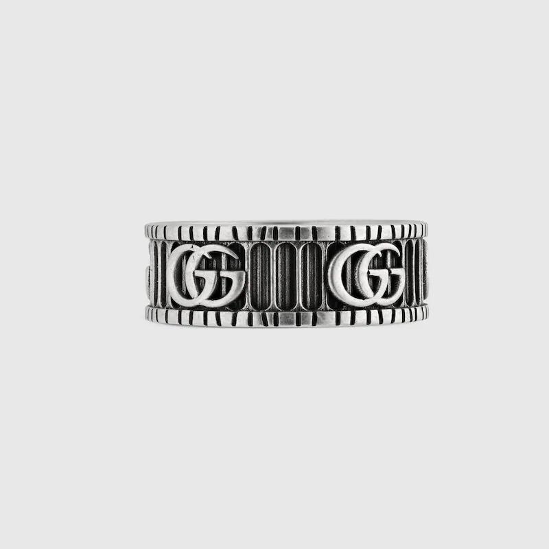 GUCCI グッチ ダブルG シルバー リング ストライプ YBC551899001
