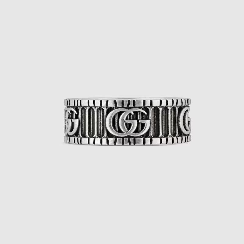 GUCCI グッチ ダブルG シルバー リング ストライプ YBC551899001