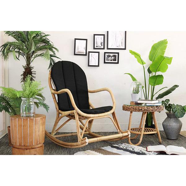 籐 ロッキングチェア クッション付 ラタン製 座面高40cm （ ラタン