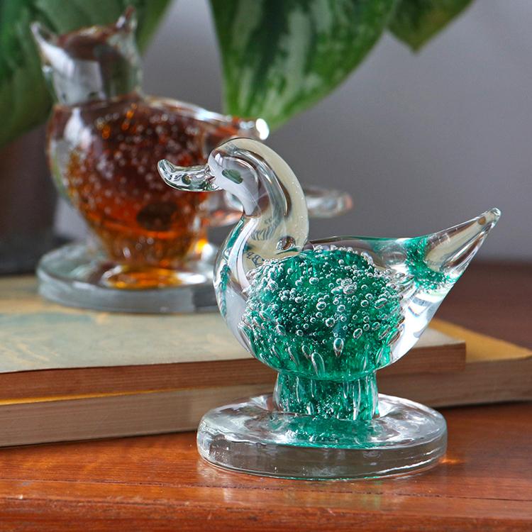 DETAIL（ディテール） 置物 グラスオブジェ ダック 高さ10cm ガラス製