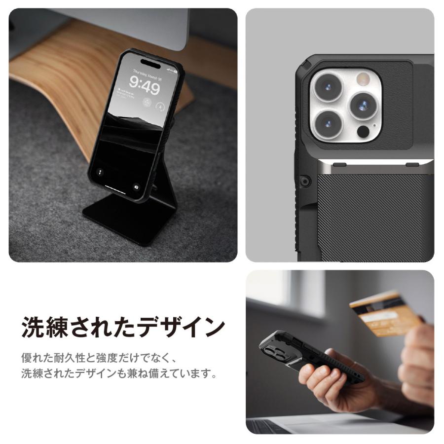 VRS DESIGN iPhone 16 Pro Max ケース 耐衝撃 カード 収納 ストラップ