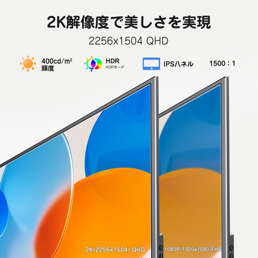 新品】モバイルモニター 13.5インチ 2K モバイルディスプレイ