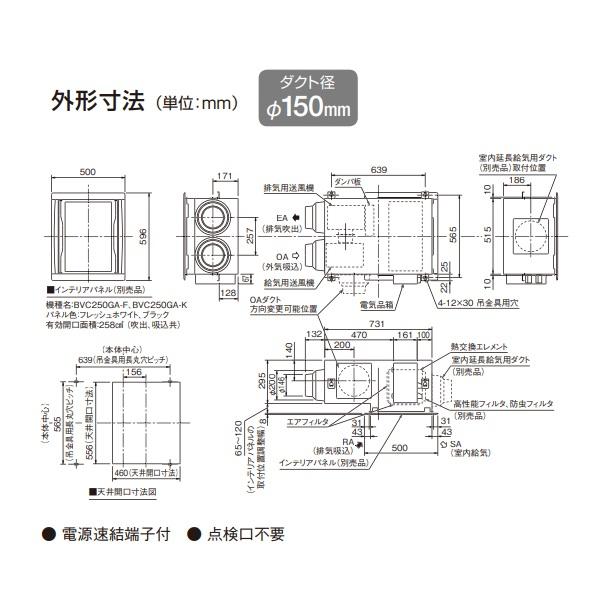 ダイキン（DAIKIN） 【VAC250GF + インテリアパネル(BVC250GA-F) 】 全