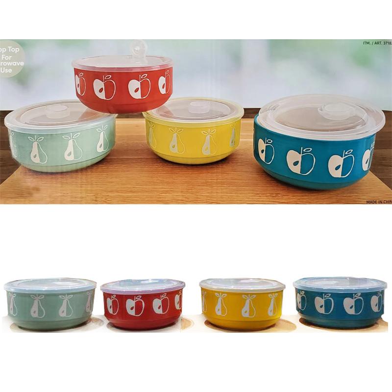 コストコ（Costco） 蓋つき ボウル 4個セット フルーツ柄 37182