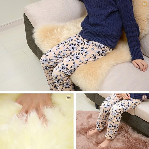 長毛 ムートン 1匹 60×90 cm 高級 品質 羊毛 ラグ マット