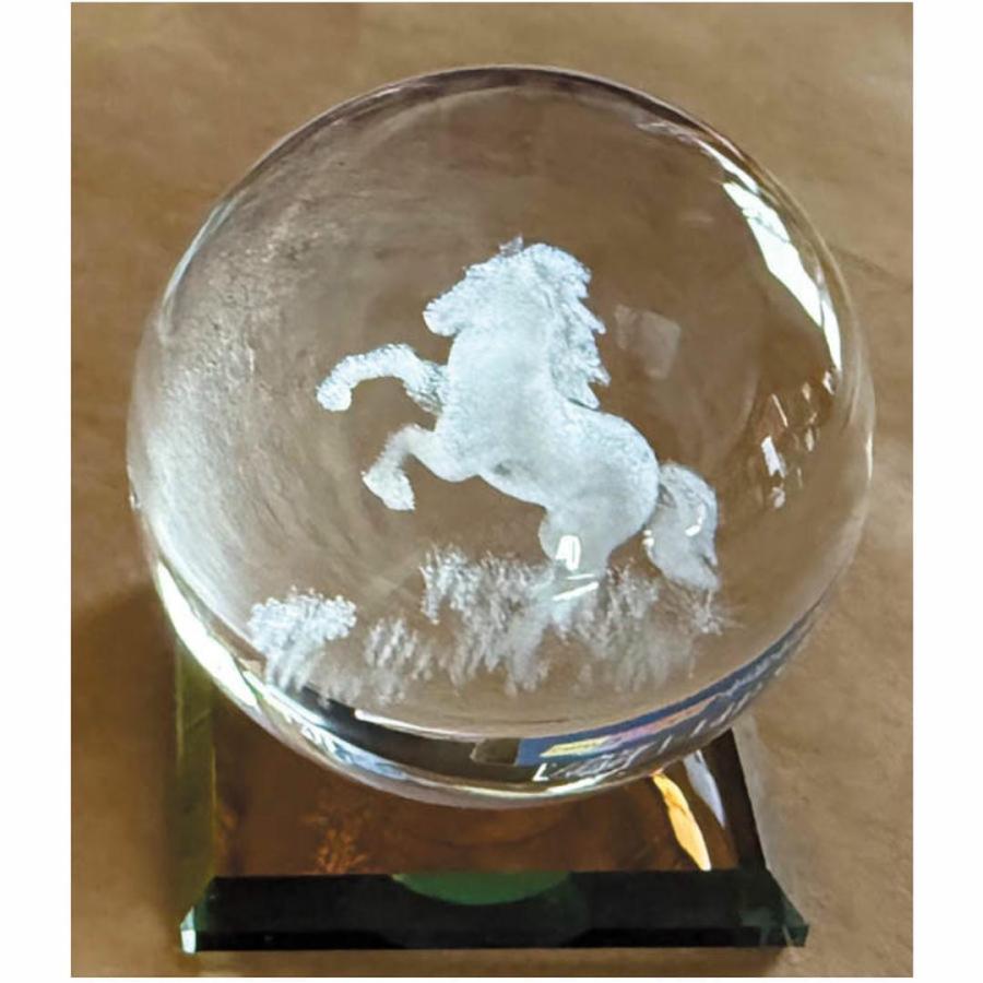 風水福午クリスタルボール N37 ガラス 干支 置き物 午 ウマ うま 午年