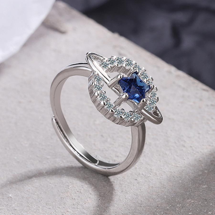 リング 青い星 ジルコニア 星 ブルースター 指輪 シルバー レディース