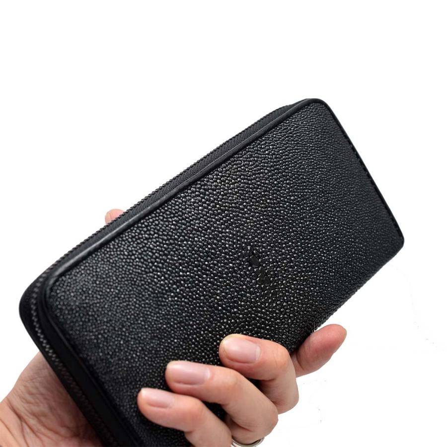 ラウンドファスナー 長財布 本革 エイ革 メンズ レディース 財布 人気