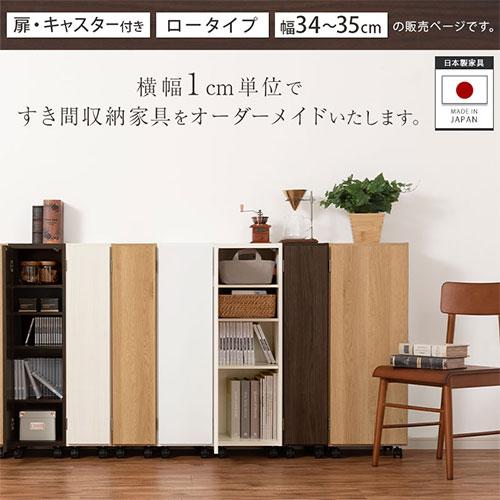 ぼん家具 キッチンラック 幅34 幅35 扉付き キャスター付き 隙間収納