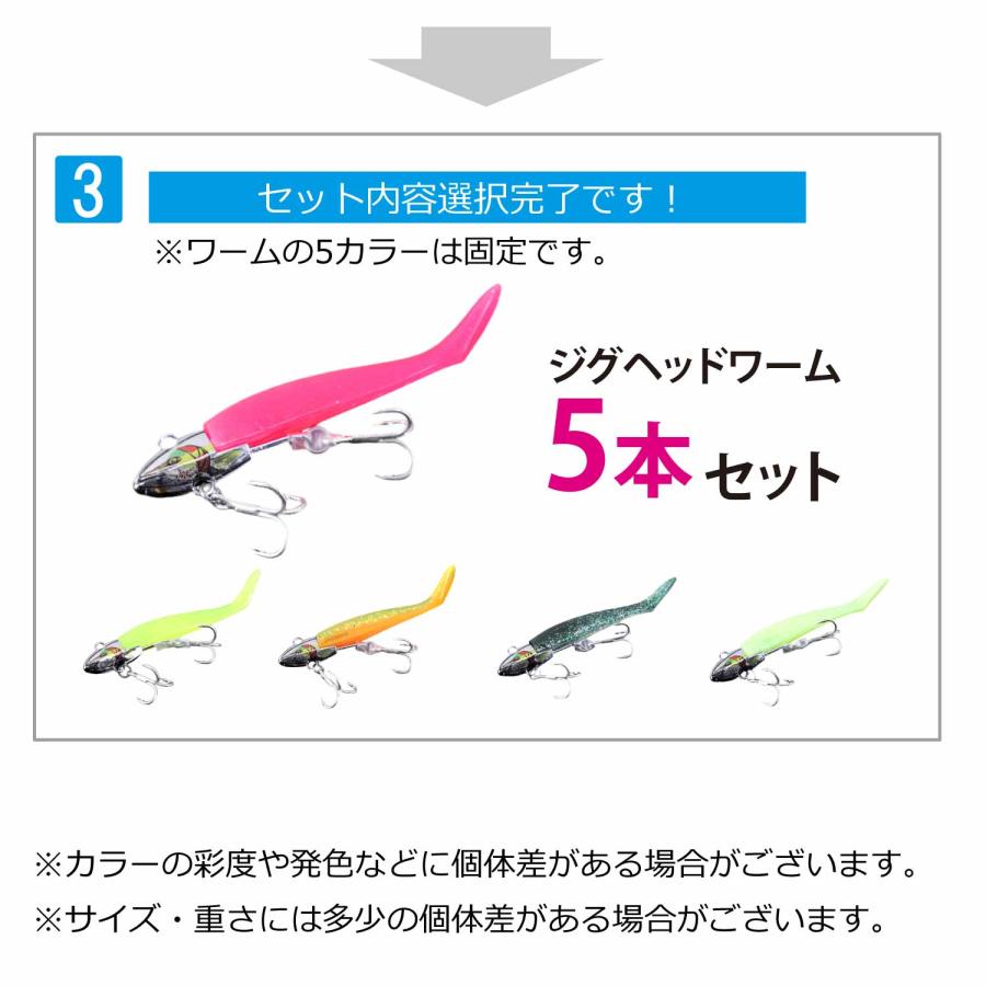 CKファクトリー ジグヘッド ワーム 5本セット 14g 21g 27g 5カラー