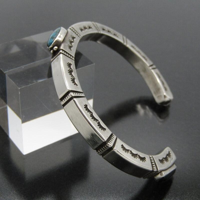 美品 Herman Smith ナバホ族 バングル ターコイズ ハーマンスミス 3面