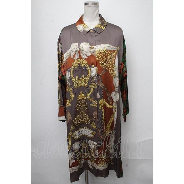 Jane Marple Dans Le Salon /Merry melodiesシャツドレス グレー S-25