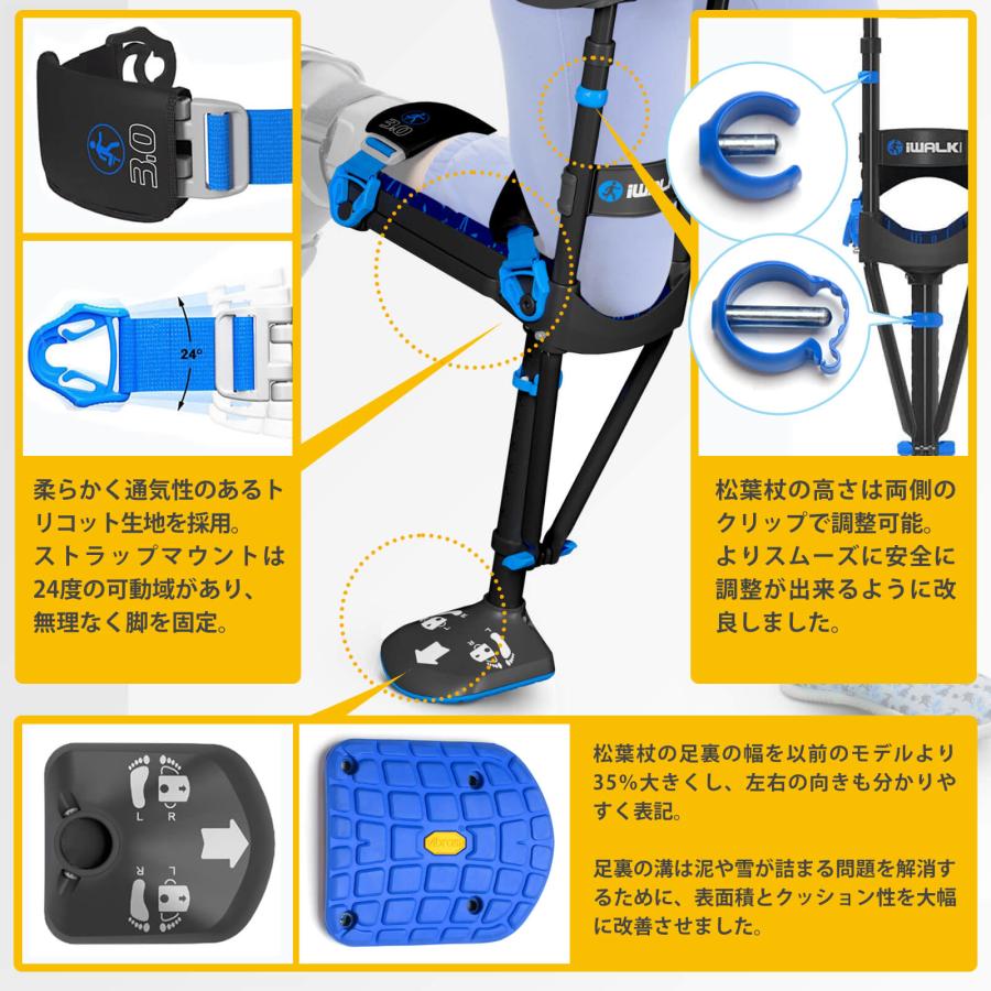 松葉杖 アイウォークフリー iWALKFree 3.0 ハンズフリー松葉杖 捻挫