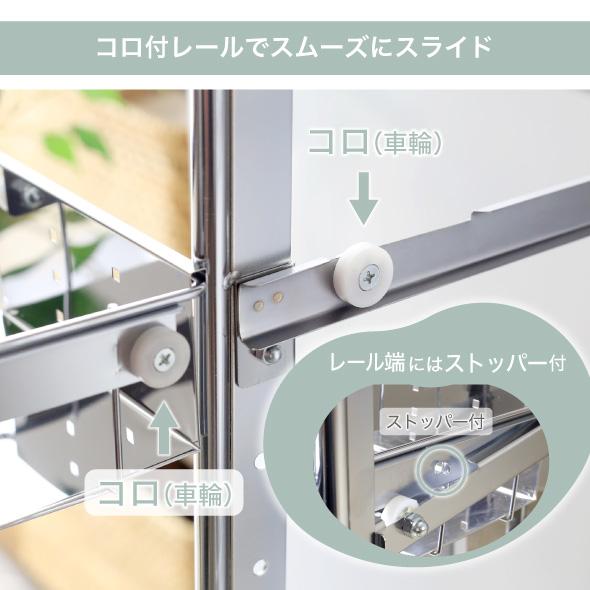 川口工器 爆買 隙間収納 ランドリー サイドラック 4段 幅21cm 日本製