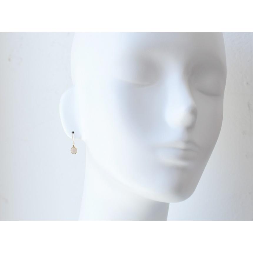 L'ange（ランジュ） 天然石 グレーオニキス 14kgf ピアス レディース