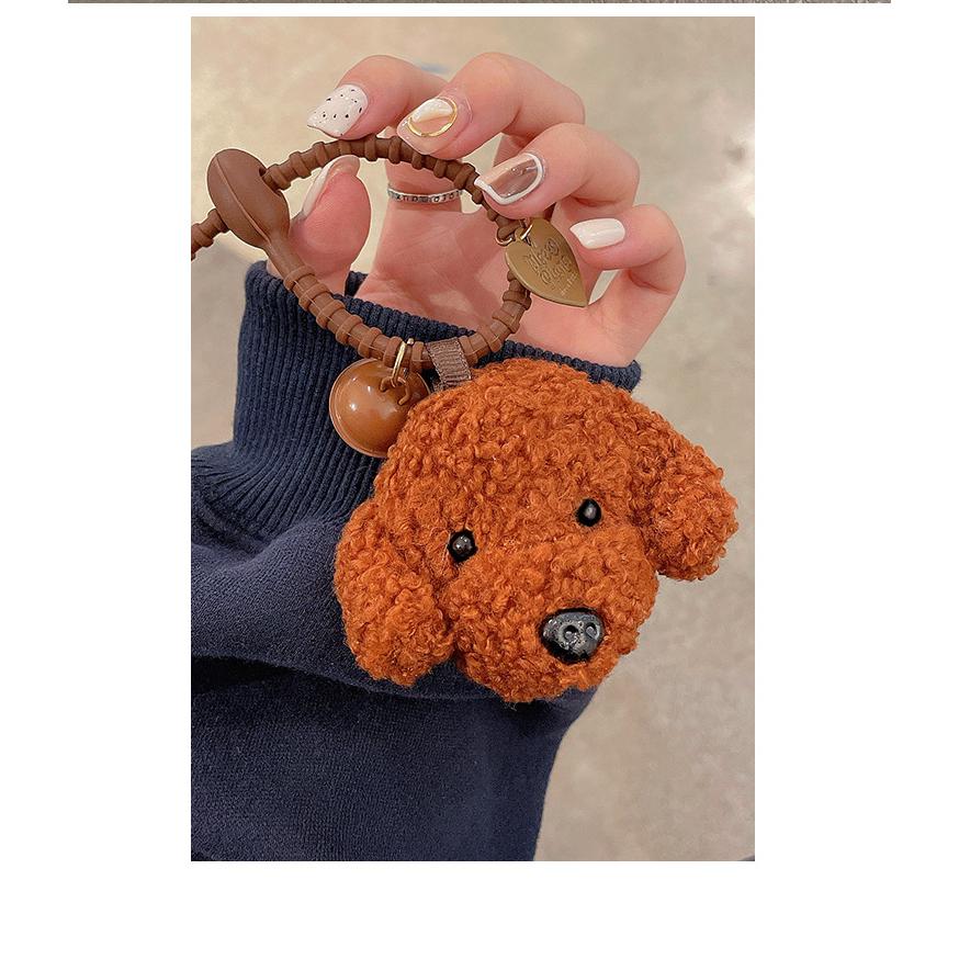 ボアもこもこトイプードルぬいぐるみキーチェーン可愛いキュートバッグ