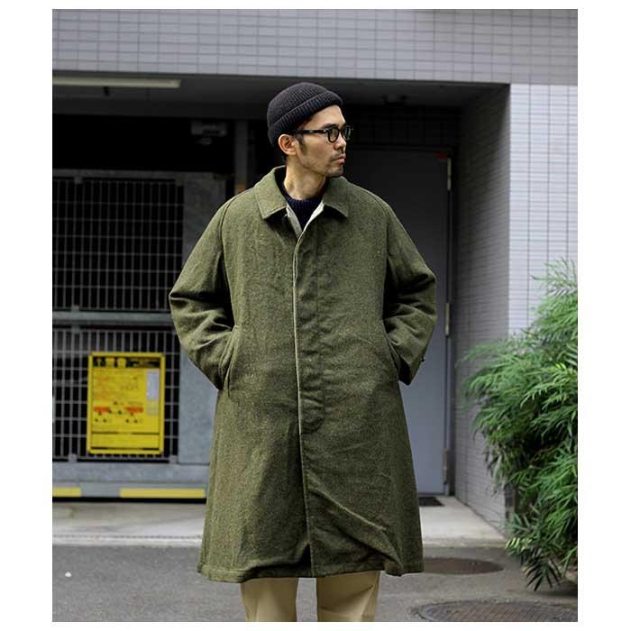 アプレッセ A.PRESSE ツイード バルマカーンコート Tweed Balmacaan