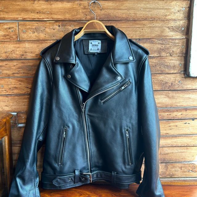 TOPANGA Men's ダブルライダースレザージャケット L XL XXL ベルト付き