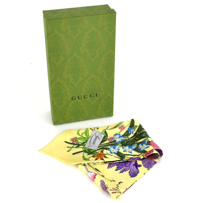 GUCCI（グッチ） スカーフ フローラプリント シルクネックボウ 733434