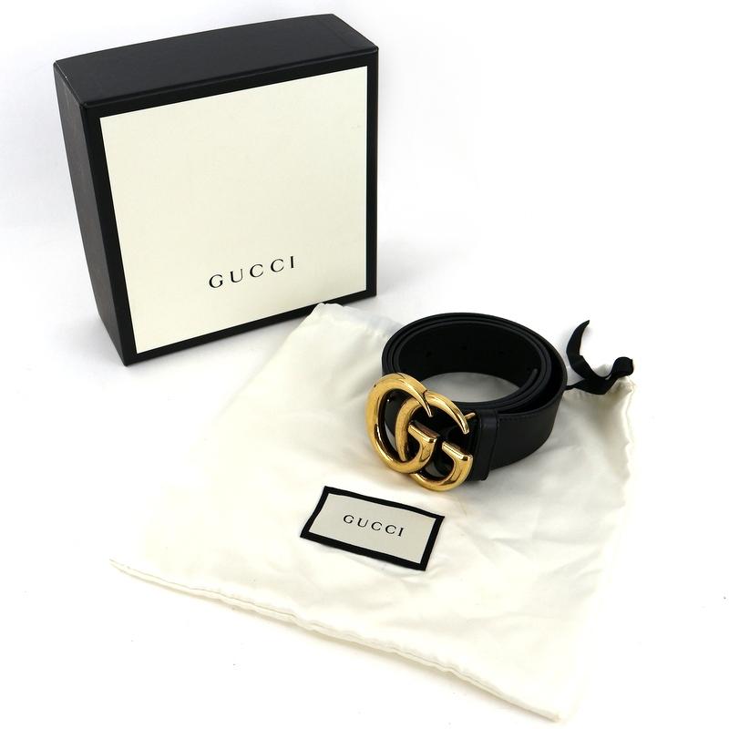 GUCCI（グッチ） ベルト メンズ レザー 400593 ブラック GGマーモント