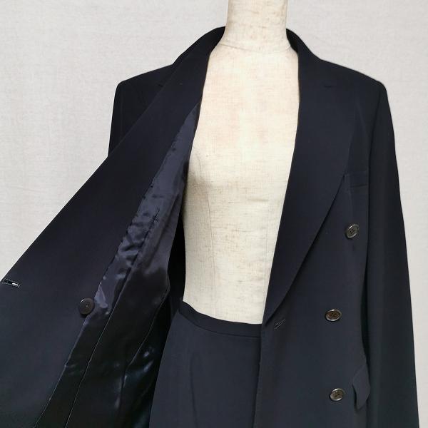 anc バーバリー BURBERRY スカートスーツ ツーピース 無地 40 紺