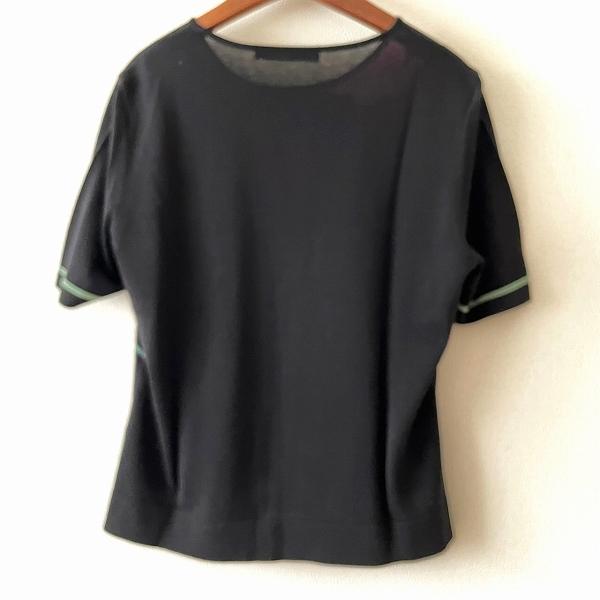 snc レオナール LEONARD ニット・セーター LL 黒 ピンク 半袖 花柄