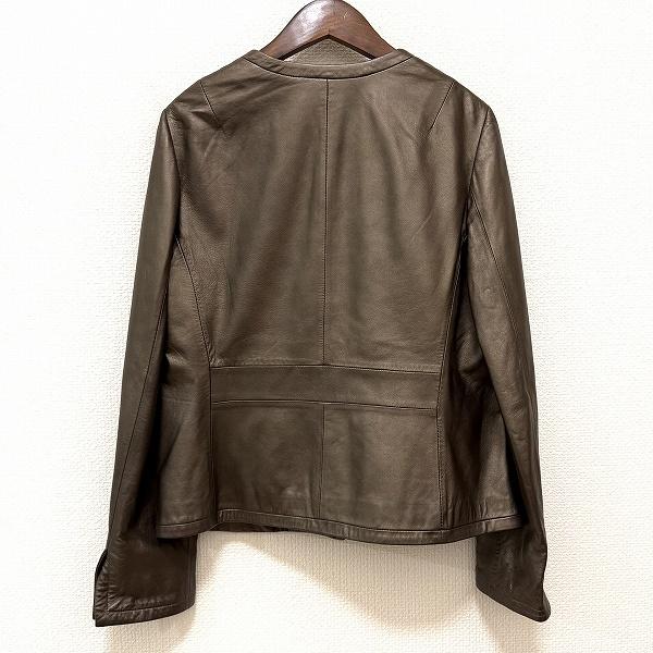 wnc バルマン BALMAIN ジャケット 11 ブロンズ レザー 羊革 光沢