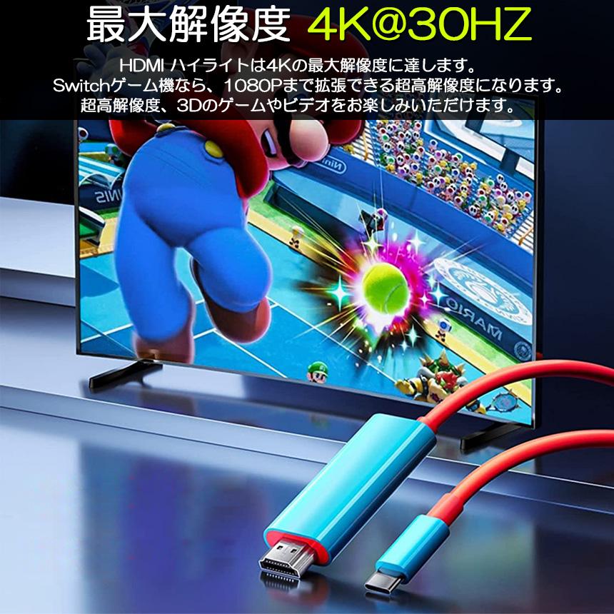 Switch ドック HDMI 変換ケーブル 2本セット Type C USB スイッチ 交換