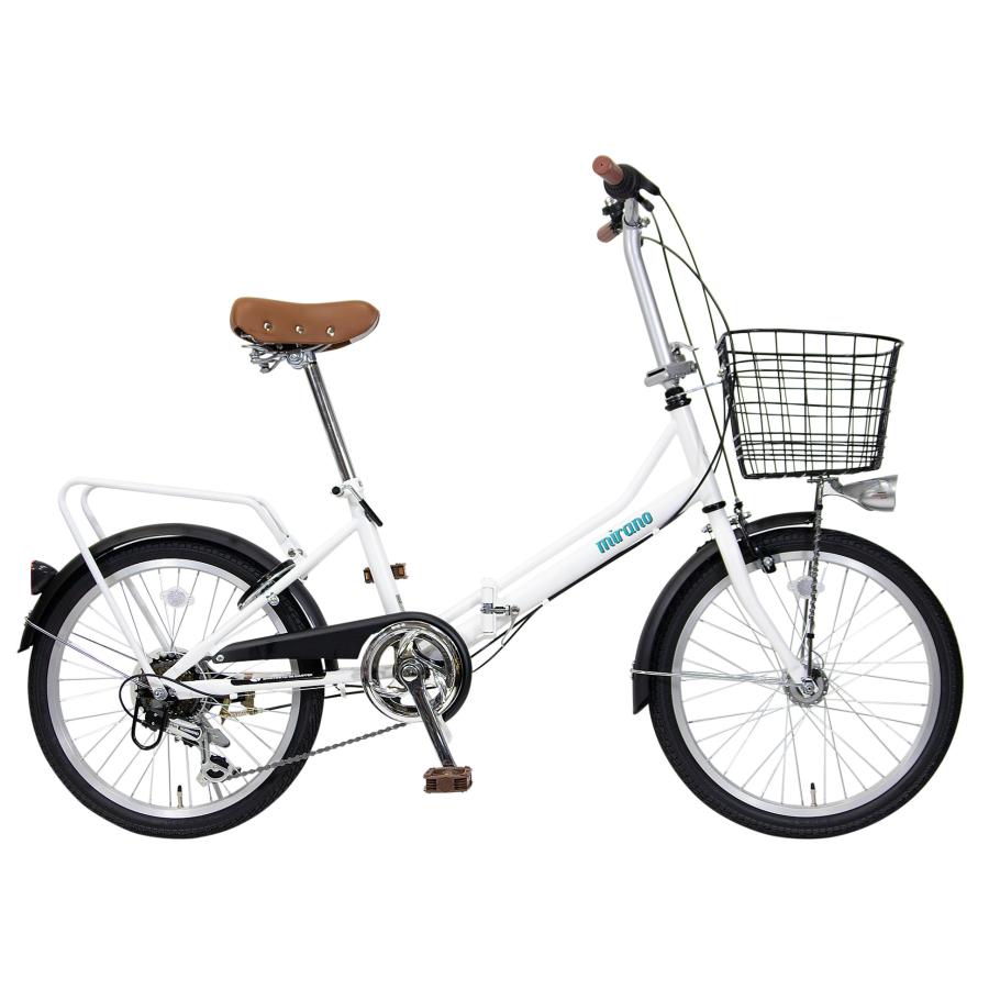 パンクしない 20型オールインワン折り畳み自転車 6段変速 LEDライト