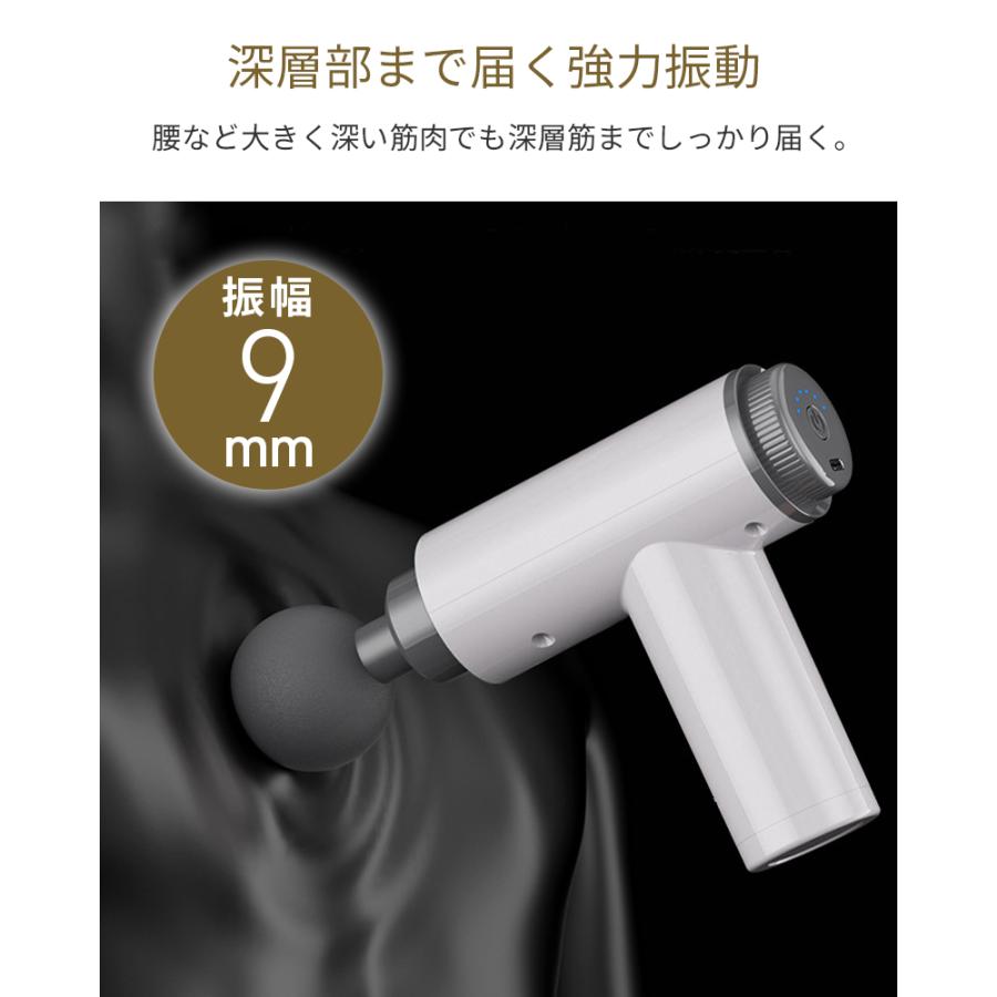 ハンディマッサージガン 6段階調整 筋膜リリース 4種類ヘッド 電動 筋