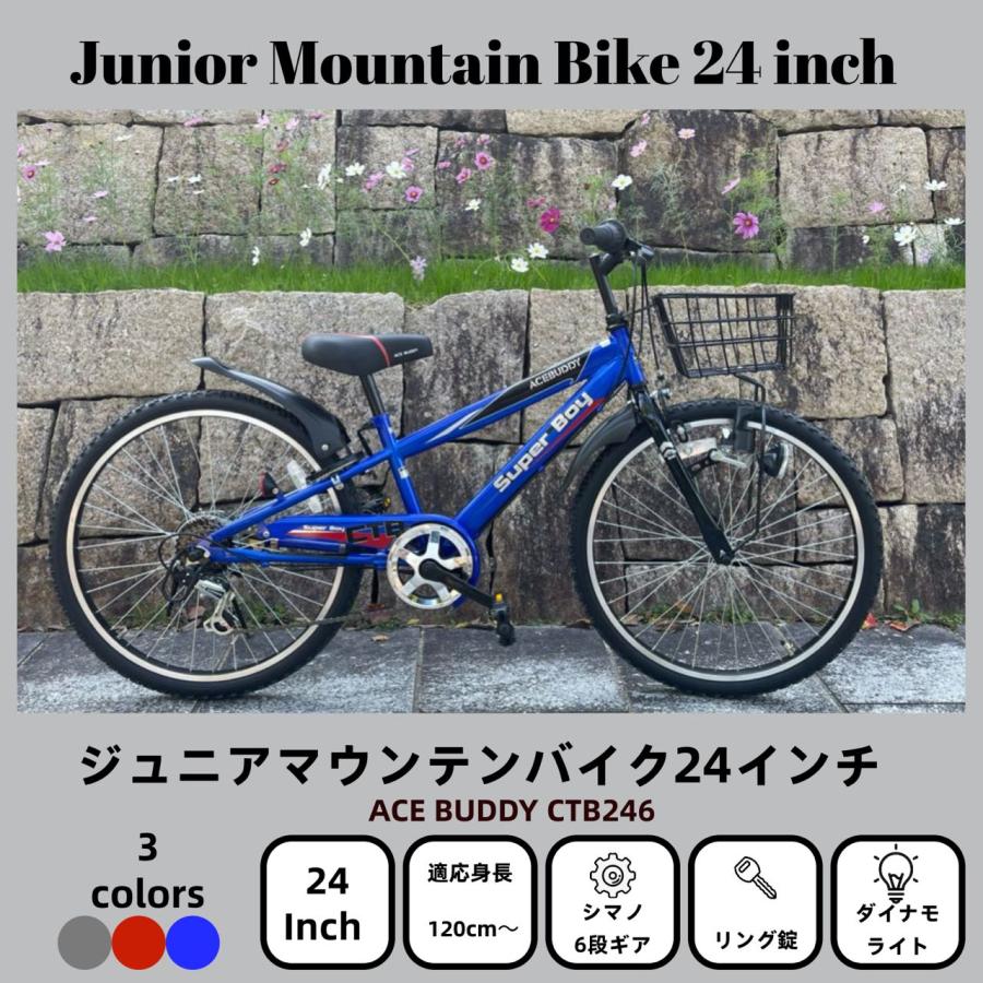 子供用自転車 24インチ 子ども用 自転車 6段変速 クリスマス カゴ ACE