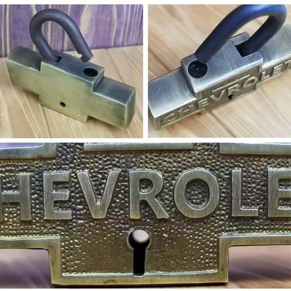 シボレー CHEVROLET アンティーク ロック 鍵2本付き 南京錠 キー