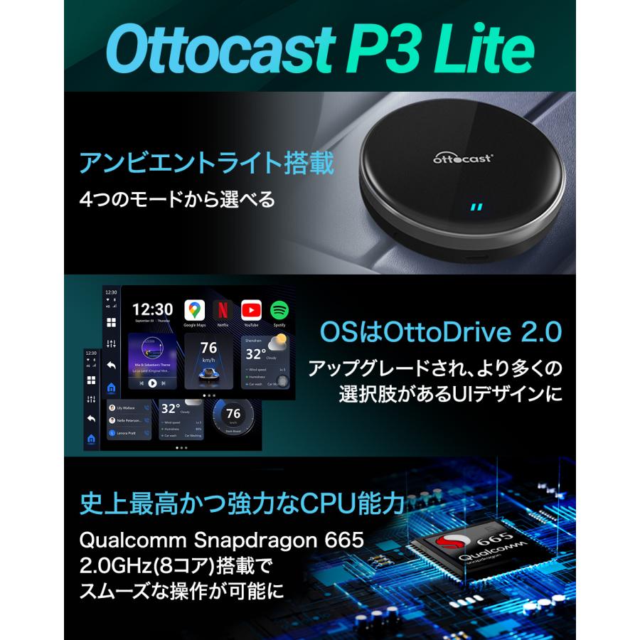 販売実績No.1 正規代理店】オットキャスト P3 Lite OTTOCAST carplay