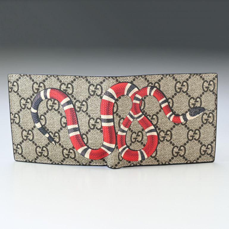 GUCCI（グッチ） 二つ折り財布 メンズ 小銭入れ無し キングスネーク