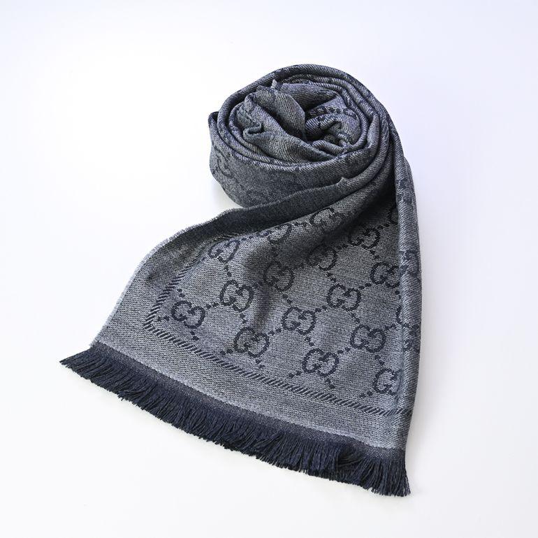 GUCCI（グッチ） ストール マフラー メンズ レディース GG柄 グレー
