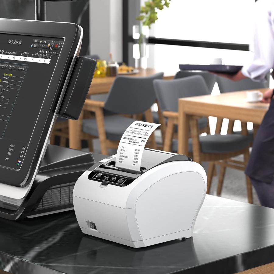 MUNBYN レシートプリンター 感熱式プリンター 高速印刷 USB/Ethernet