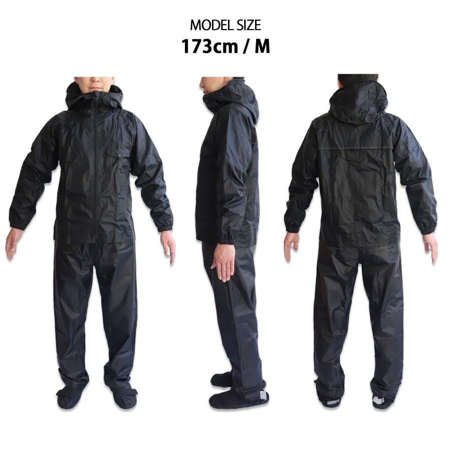 レインウェア 上下セット ゴルフ 回転フード レインコート 自転車 防水